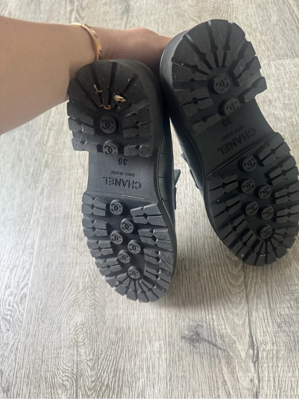 CHANEL Black Quilted Leather Loafers. Fall 2023 collection.